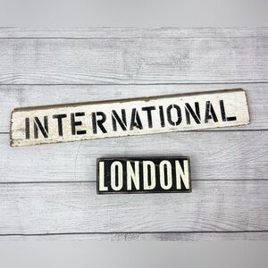 Black and White European International London Sign Home Decor